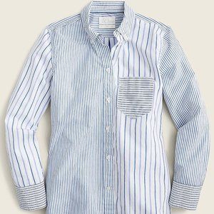 NWT J.Crew Women’s Blue & white Striped button down
